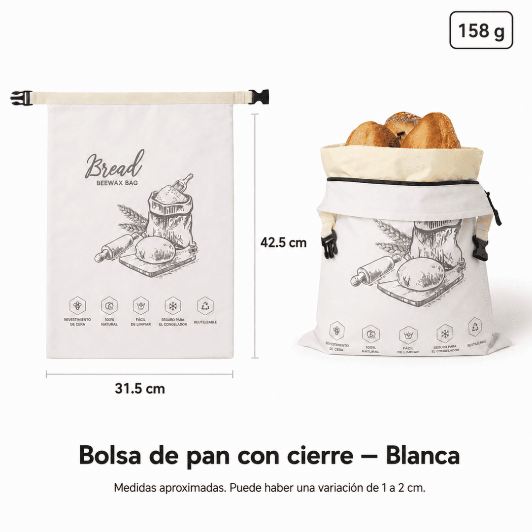 Halisse 100% Algodón - Bolsa de Cera de Abeja para Pan