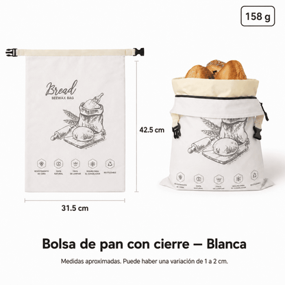 Halisse 100% Algodón - Bolsa de Cera de Abeja para Pan