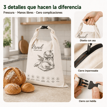 Halisse 100% Algodón - Bolsa de Cera de Abeja para Pan