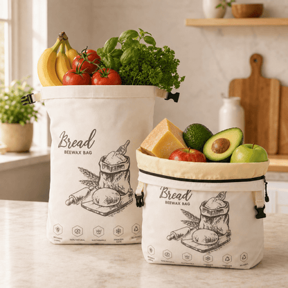 Halisse 100% Algodón - Bolsa de Cera de Abeja para Pan