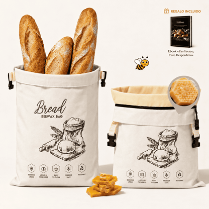 Halisse™ - Bolsa de Cera de Abeja para Pan Fresco