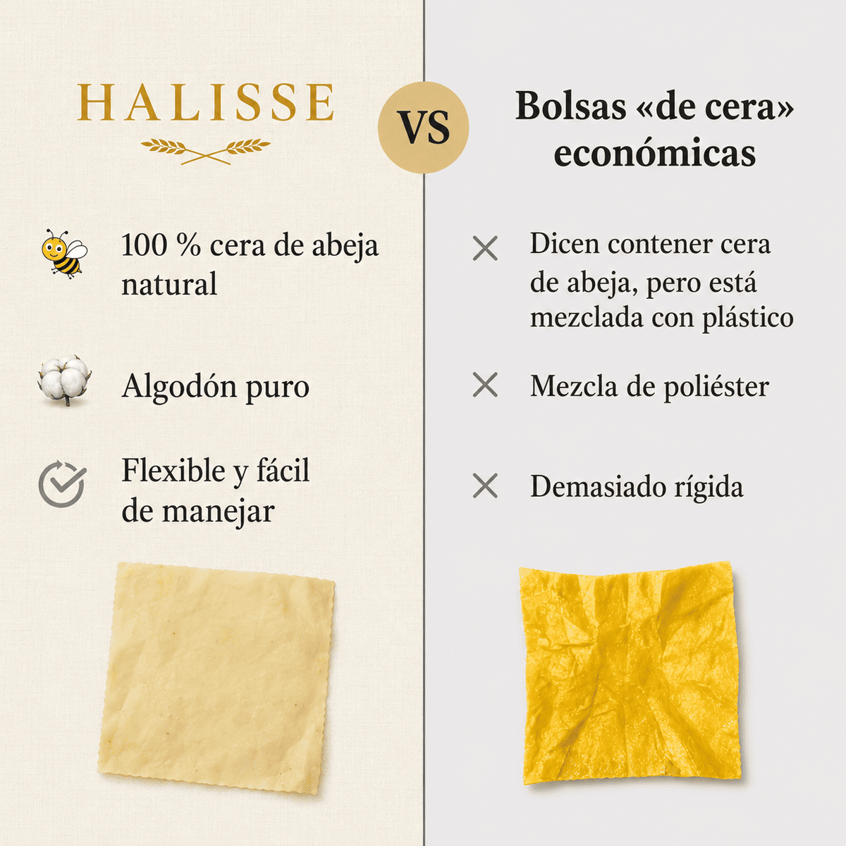 Halisse™ - Bolsa de Cera de Abeja para Pan Fresco