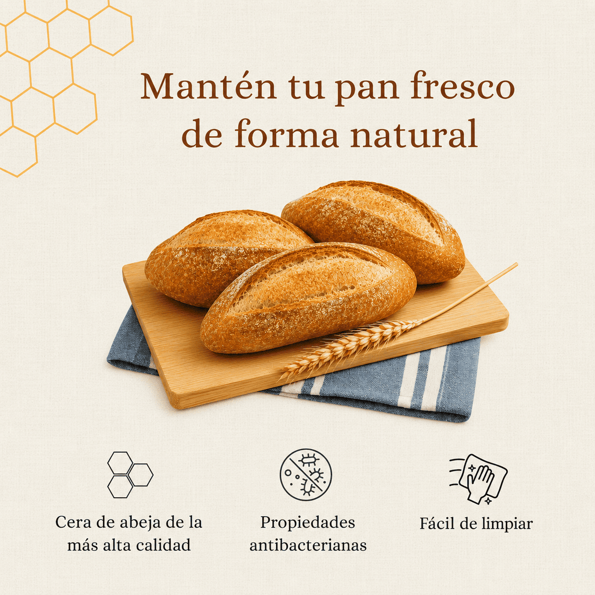 Halisse™ - Bolsa de Cera de Abeja para Pan Fresco